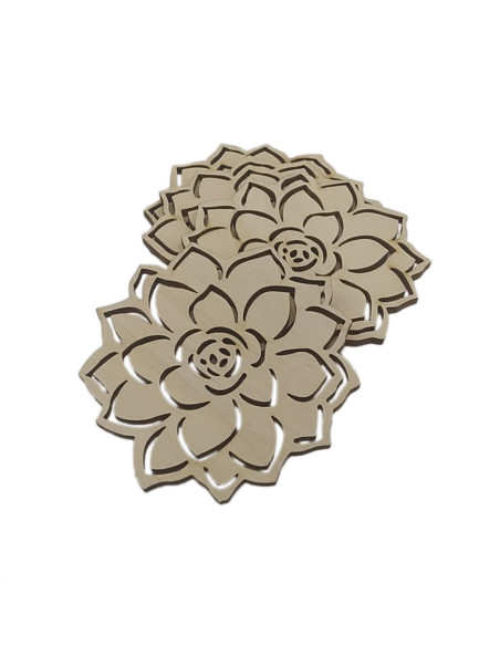 Decorative flower coaster made from plywood for table protection