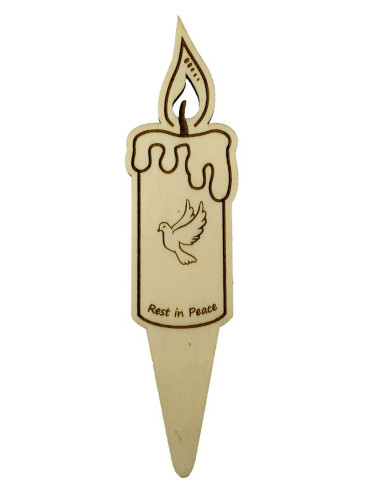 Wooden candle with Personalized Inscription - Peace dove - All Saints Day