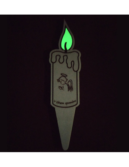 Bougies funéraires en bois avec flammes lumineuses en option