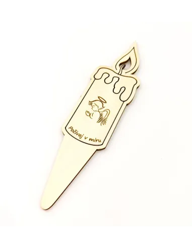 Bougie en bois personnalisée pour tombe – 3 motifs