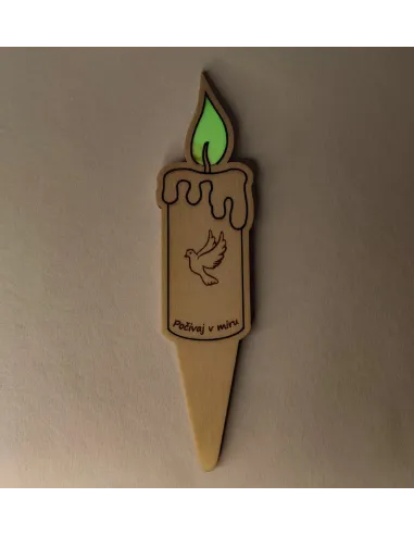 Bougie en bois personnalisée pour tombe – 3 motifs