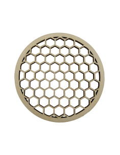 Wooden coaster with honeycomb cutout design 2