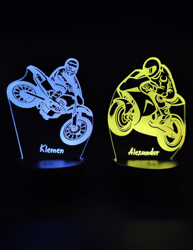 lámparas LED personalizadas de motocross y moto deportiva con nombres