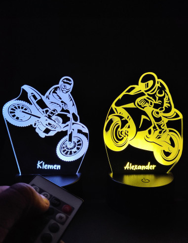 Personalizirana motoristična 3D LED lučka – cross ali cestni