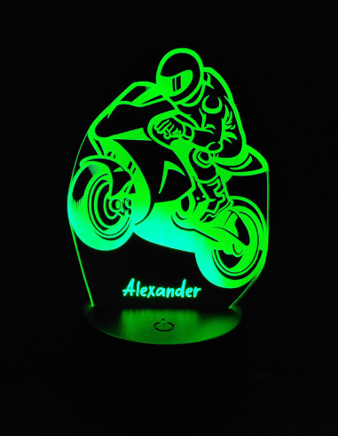 lampada personalizzata per appassionati di moto da corsa