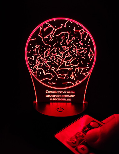 Lámpara LED Mapa Estelar Personalizada con Fecha y Lugar
