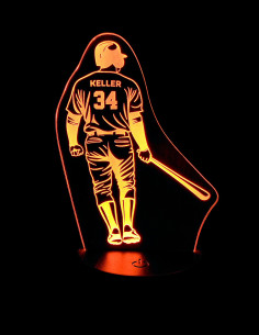 lampe décorative baseball personnalisée pour passionné de sport