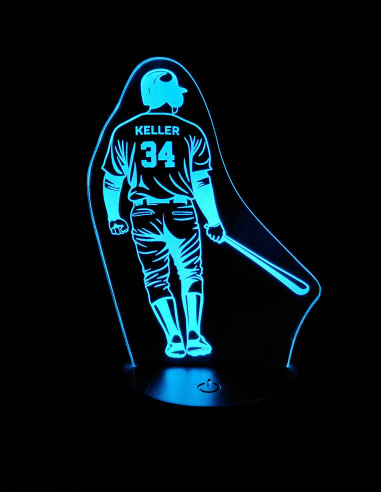 Personalizirana 3D LED nočna svetilka za navijače baseballa