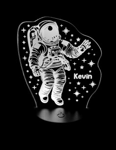 Personalizowana lampka nocna astronauta LED z gwiazdami i własnym imieniem