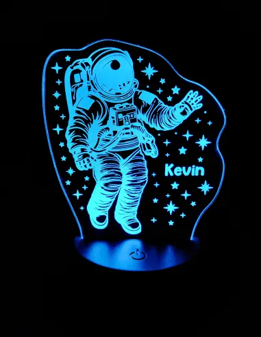 veilleuse LED astronaute avec prénom gravé, déco chambre enfant
