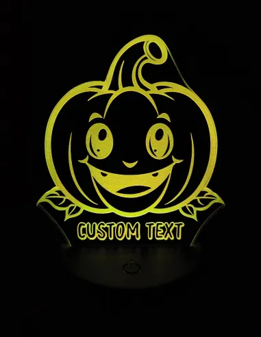 LED Halloween lučka z nasmejano bučo in gravuro