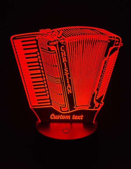 Custom Accordion LED Lamp – Name & Text Gift for Musicians