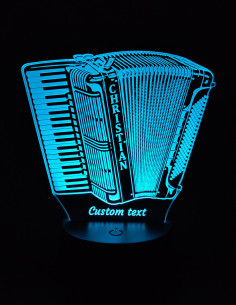 lampe LED accordéon personnalisée avec prénom et texte gravés