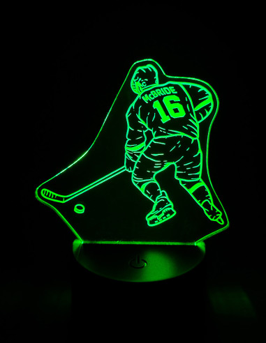 LED lampa hokejaš s personaliziranim imenom i brojem