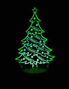 LED Christmas tree lamp with personalized family names
