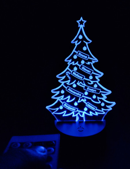 Custom Christmas Tree LED Night Light with Names