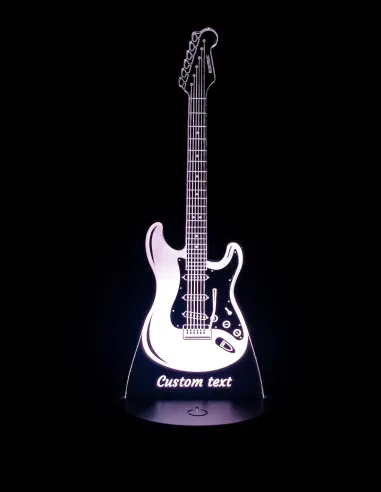 Custom Guitar LED Night Light – Acoustic or Electric – Personalized Gift for Musicians