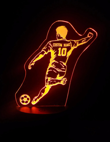 Personalized LED football night light with name and number