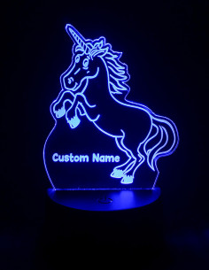 Personalized unicorn LED night light with custom name – perfect gift for kids