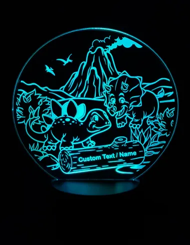 Lampe de nuit dinosaure enfant gravée et lumineuse