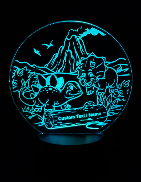 Lampe de nuit dinosaure enfant gravée et lumineuse