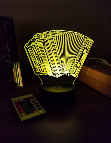 Lampada LED personalizzata con fisarmonica e nome inciso