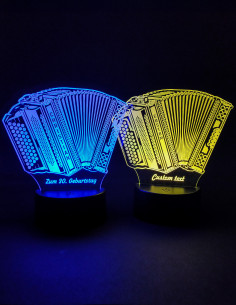 Custom LED lamp with accordion and engraved text 2