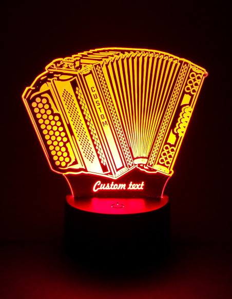 Personalized LED lamp with accordion and your custom name