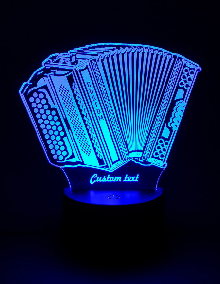 Lámpara LED Personalizada Acordeón – Con tu nombre y texto | Regalo musical