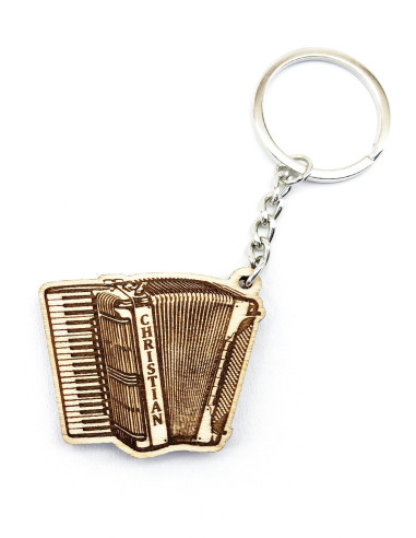 porte-clés accordéon personnalisé avec touches piano gravées