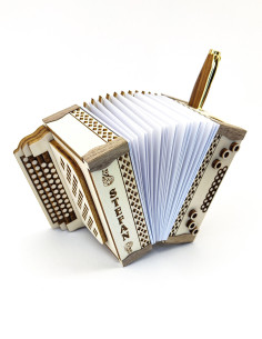 Gepersonaliseerde Steirische accordeon bureau-organizer voor accordeonspelers.