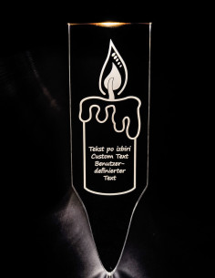 Personalized solar candle with engraved message for gravesite use 2