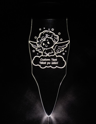 Decoración conmemorativa con luz solar y figura de ángel