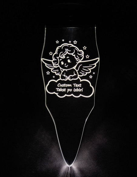 Decoración conmemorativa con luz solar y figura de ángel