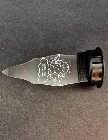 Candela Solare Angioletto con Testo Personalizzato Tomba