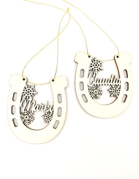 Personalized Horseshoe Christmas Ornament with Name