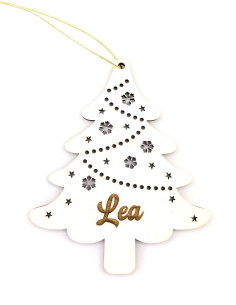 Decorazione natalizia a forma di albero con nome personalizzato