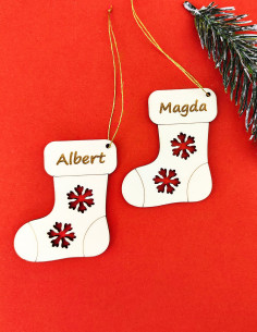Gepersonaliseerde kerstkous ornament met naam 2