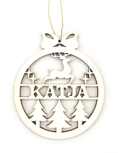 Personalizirani božićni ukras sa sobom i imenom Katja