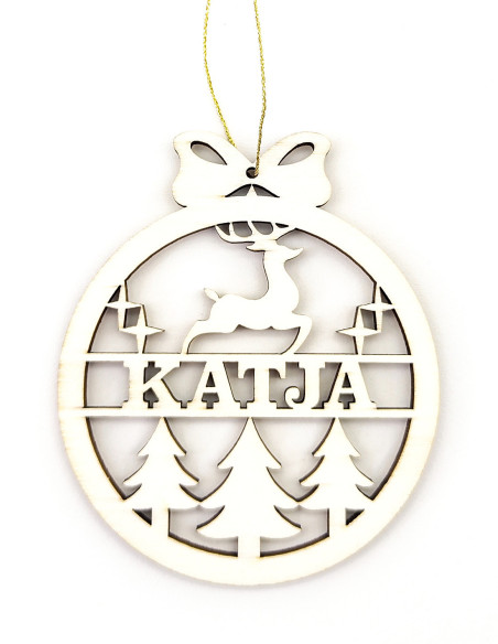 Personalized reindeer Christmas ornament with custom name