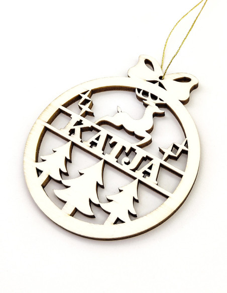 Décoration de Noël personnalisée avec motif renne et prénom