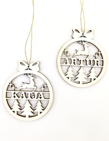 Personalized Reindeer Christmas Ornament with Name