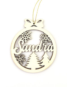 Personalized Christmas ornament with snowflakes and custom name