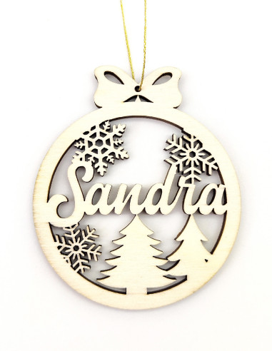 Personalized Christmas ornament with snowflakes and custom name