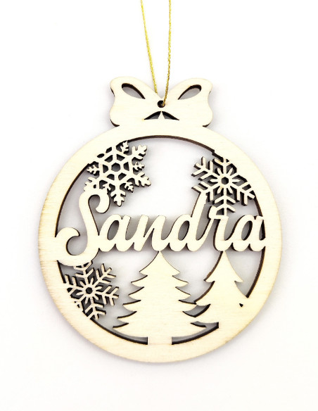Ornamento di Natale personalizzato con nome – fiocchi di neve