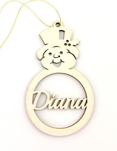 Personalized Snowman Christmas Ornament with Name