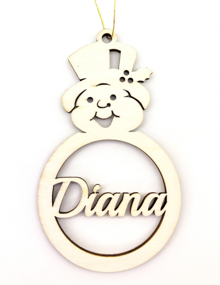 Personalized snowman Christmas ornament with custom name