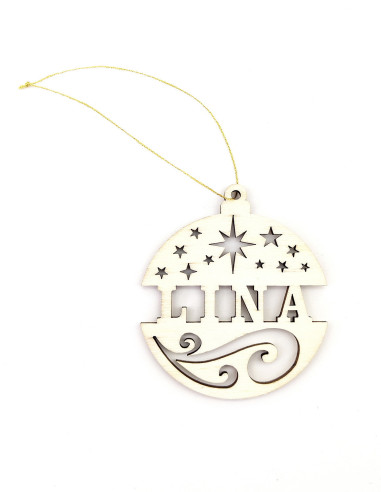 Ornamento di Natale personalizzato con nome e stelle