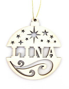 Adorno navideño personalizado con nombre y estrellas