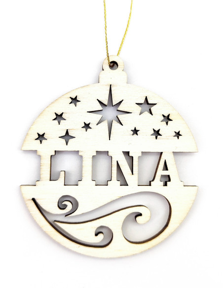 Gepersonaliseerd houten kerstornament met naam